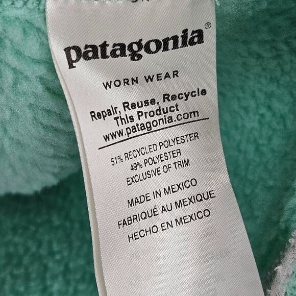 Patagonia Snap T Fleece Pullover Womens XS Mint Green Textured Sweater Jacket - Picture 6 of 7